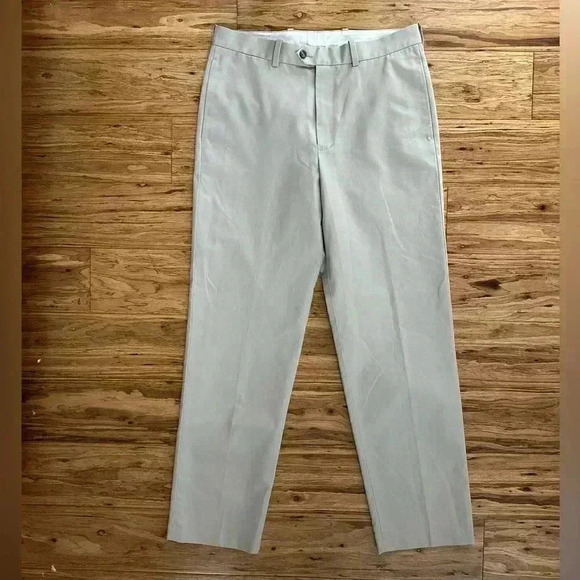 John W Nordstrom Men’s 100% Supima Cotton Lt Beige Wrinkle Free Pants Size 33X32 - Picture 1 of 8